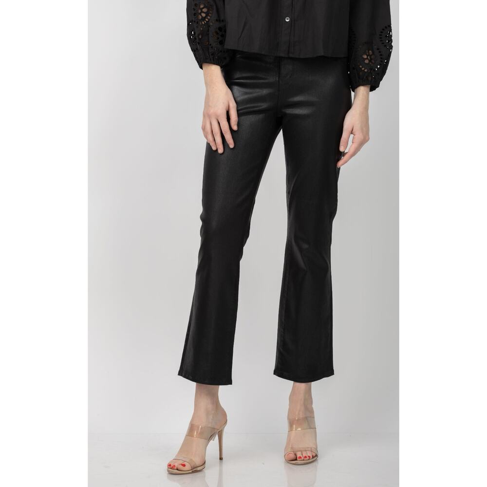 L’Agence Tati High Rise Cropped Micro Bootcut Jeans Noir Black Coated 28 NWT